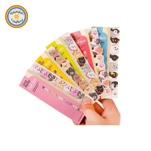 JHYL084 8 Designs Cartoon Novelty Panda Rabbit Bear Sheep Cat Claws Dogs Animals Girl Kawaii Cute Index N Times Post-it Sticky Message Notes