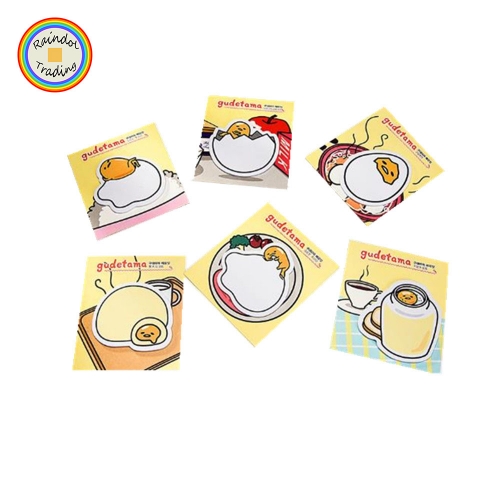 JHYL102 6 Deisgn Cartoon Novelty Girl Kawaii Cute Fried Eggs Lazy Eggs Shell Shaped Index N Times Post-it Sticky Message Notes Stationery