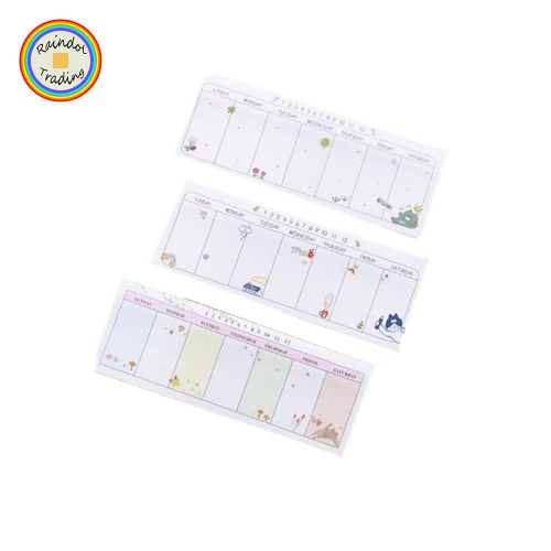 JHYL126 8 Deisgn Cartoon Novelty Girl Kawaii Cute Weekly Plan Planner N Times Post-it Sticky Memorandum Message Notes