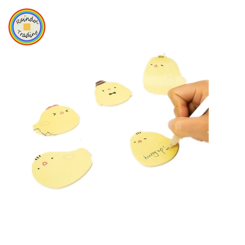 JHYL142 4 Designs Cartoon Novelty Girl Kawaii Cute Yellow Chicks Chicken Animal Shaped N Times Post-it Sticky Memorandum Message Notes