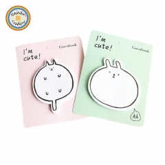 JHYL151 4 Designs Cartoon Novelty Girl Kawaii Cute Emoji Fat Animal Shaped N Times Post-it Sticky Memorandum Message Notes