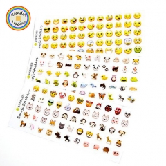 JHYL049 12 Sheets 660pcs in Round Emoji Series Cartoon Cute Kawaii Novelty Kids Girl Student Hand Account Diary Photo Album DIY PVC Stickers