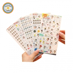 JHYL039 6 Sheets in Cartoon Cute Kawaii Novelty Kids Girl Student Hand Account Diary Photo Album DIY PVC Stickers