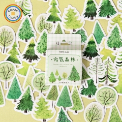 YWJL338 Green Plants Forests Series 45pcs in Box packing Cute Kawaii Novelty Office School Girl Student Hand Account DIY Washi Paper Stickers