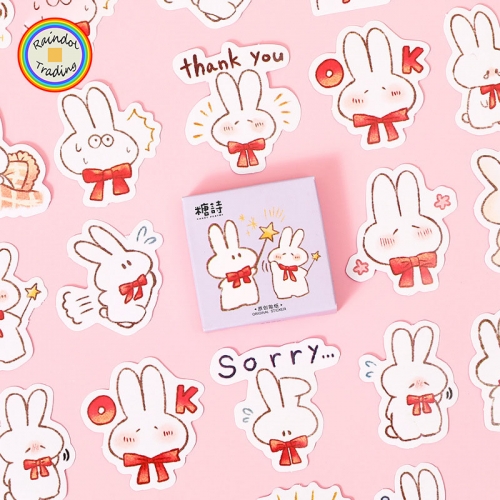 YWJL180 Cartoon Magic Rabbits Series 45pcs in Box packing Cute Kawaii Novelty Office School Girl Student Hand Account DIY Washi Paper Stickers