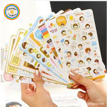 XZJY010 10 Sheets in Cartoon Girl Hello Day Series Cute Kawaii Kids Girl Hand Account Diary Photo Album DIY Paper Stickers