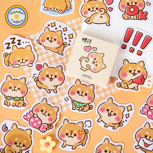YWJL278 Cartoon Animal Dogs Series 45pcs in Box packing Cute Kawaii Novelty Office School Girl Student Hand Account DIY Washi Paper Stickers