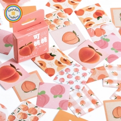 YWJL026 Cartoon Peach Fruits Series 46pcs in Box packing Cute Kawaii Novelty Office School Girl Student Hand Account DIY Washi Paper Stickers
