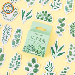 YWJL337 Cartoon Green Plants Series 45pcs in Box packing Cute Kawaii Novelty Office School Girl Student Hand Account DIY Washi Paper Stickers