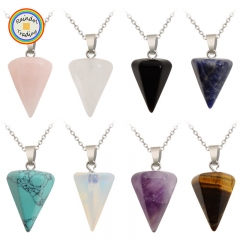 YWMA007 RDT Amazon Hottest Hexagonal Natural Stone Pendant Cone Quartz Pendulums