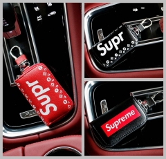 シュプリーム キーケース レザー製 ブランド キーホルダー supreme 車載用キーケース