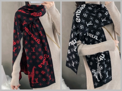 ルイヴィトン × シュプリーム コラボマフラー 人気話題コラボ【ルイ