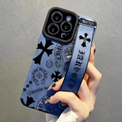 Chrome Hearts/クロムハーツ独特 iphone14/14 pro/14 plus/14pro maxケース 大人気ブランド iphone13/13 pro/13pro max携帯スマホケース ハンドベルト付き アイフォン12/12pro/12pro max保護カバー 高品質iphone11/11pro maxケース 男女通用 ジャケットスマホケース