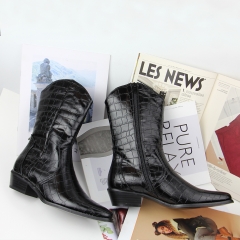hot sale winter flat black shoes boots for women and ladies