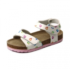cheap fashion printing flat beach wedge casual kids sandals slippers shoes for girls