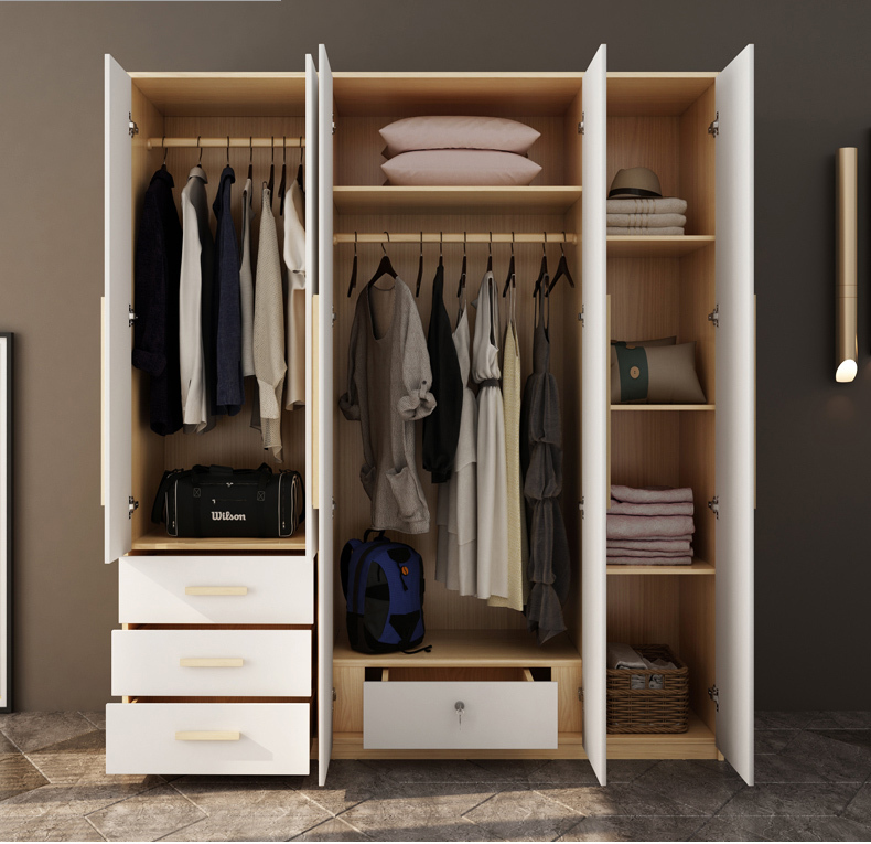 Nordic Wardrobe Simple Modern Assembly Household Solid Wood Wardrobe