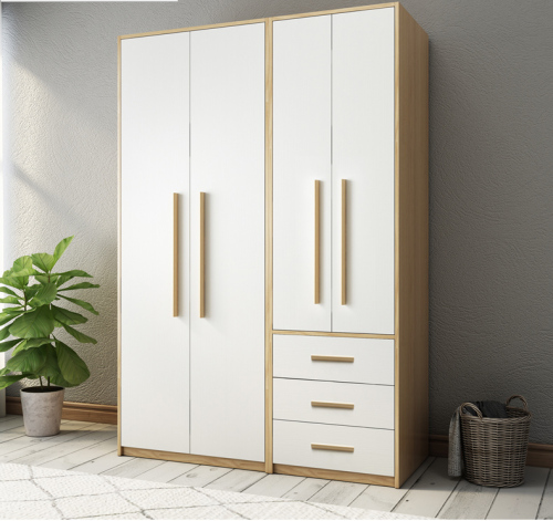 Nordic Wardrobe Simple Modern Assembly Household Solid Wood Wardrobe