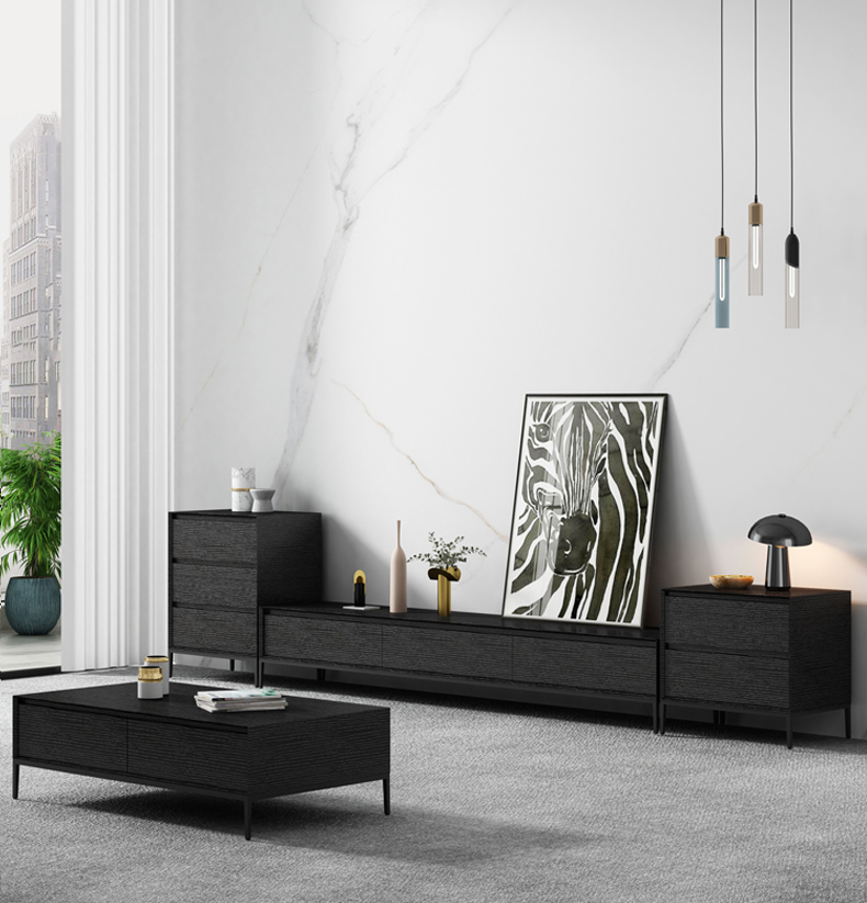 Modern Simple Living Room TV Cabinet Tea Table Combination Set Nordic Light Luxury Bedroom Simple TV Stand