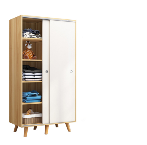 Wardrobe Modern Simple Household Bedroom Children's Solid Wood Sliding Door Wardrobe