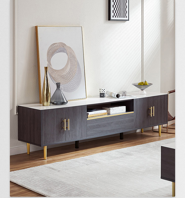 Modern Simple Light Luxury Style Living Room TV Cabinet Tea Table Combination Furniture TV Stand