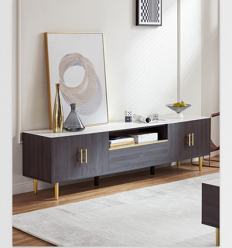 Modern Simple Light Luxury Style Living Room TV Cabinet Tea Table Combination Furniture TV Stand