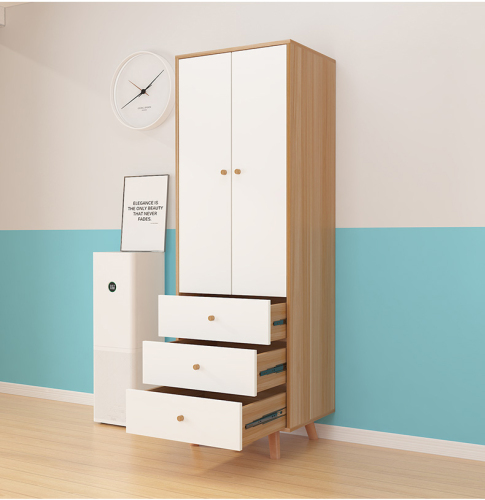 Wardrobe Solid Wood Modern Simple Children's Cabinet Household Bedroom Simple Wardrobe
