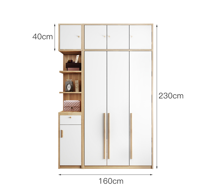 Modern Design Bedroom Furniture Melamine Wooden Wardrobe
