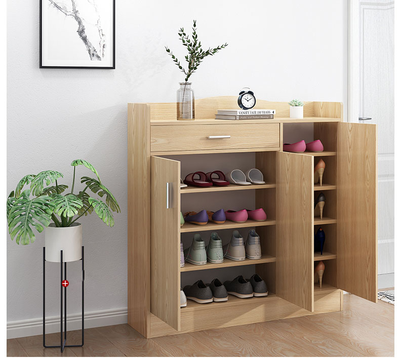 Shoe Cabinet Simple Household Porch Cabinet Simple Modern Assembly Imitation Solid Wood Shoe Rack