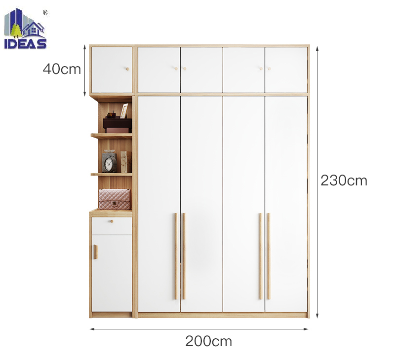 Modern Design Bedroom Furniture Melamine Wooden Wardrobe