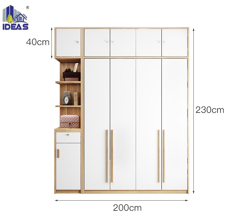 Modern Design Bedroom Furniture Melamine Wooden Wardrobe