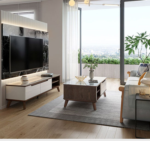 Chinese Modern Simple Furniture Tea Table TV Cabinet Combination Simple Living Room Bedroom TV Stand