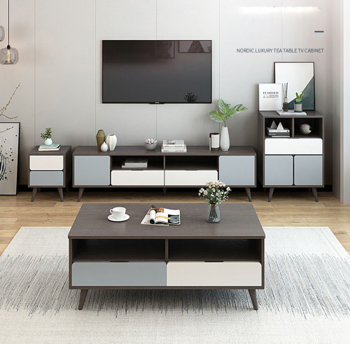 TV Cabinet Tea Table Combination Nordic Bedroom Livingroom TV Cabinet Modern Simple Living Room TV Stand