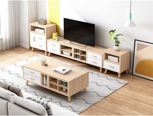 Nordic TV Cabinet Tea Table Combination Set Modern Simple Living Room Bedroom TV Cabinet/TV Stand