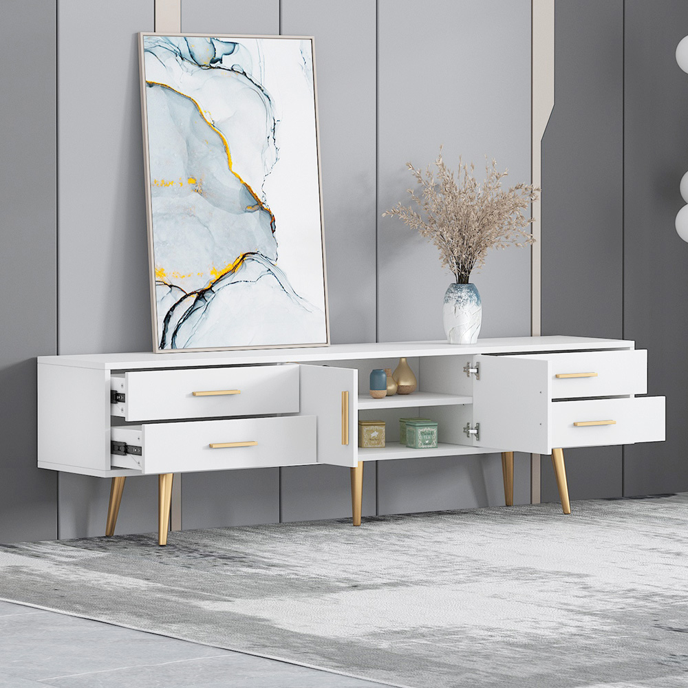 Modern Nordic TV Cabinet Tea Table Combination Set Modern Simple Living Room Bedroom TV Cabinet/TV Stand