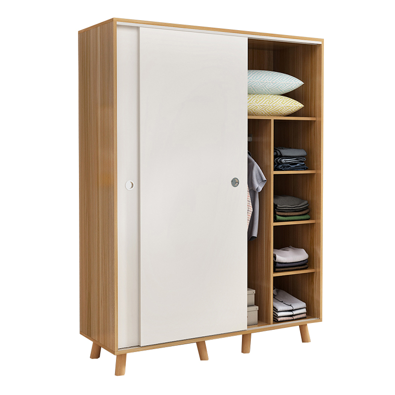 Wardrobe Solid Wood Modern Simple Children's Cabinet Household Bedroom Simple Wardrobe
