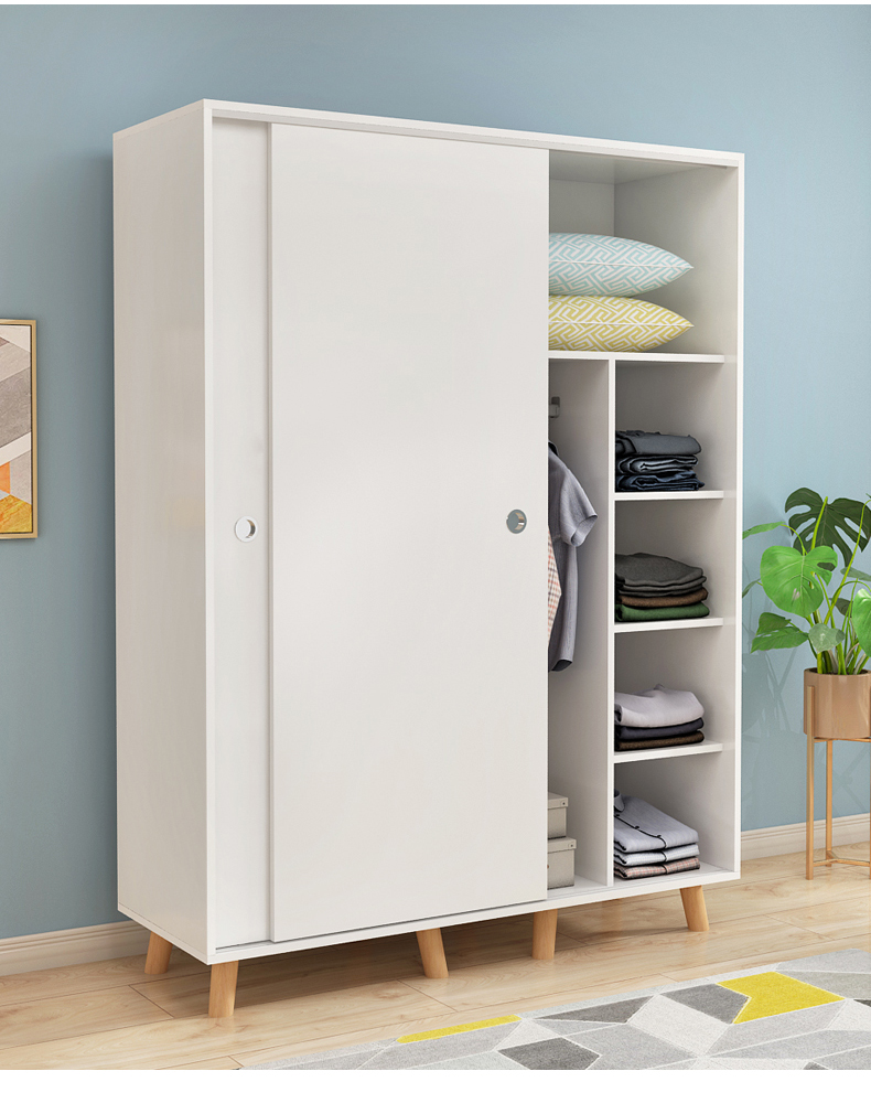 Wardrobe Solid Wood Modern Simple Children's Cabinet Household Bedroom Simple Wardrobe