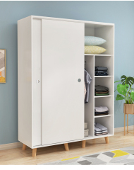 Wardrobe Solid Wood Modern Simple Children's Cabinet Household Bedroom Simple Wardrobe