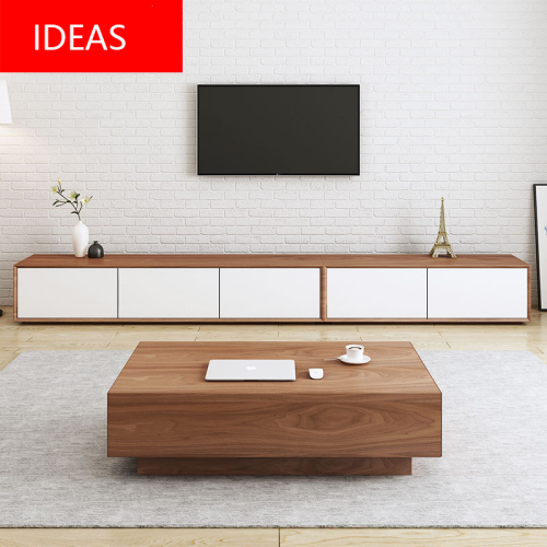 China Modern Design Living Room Simple Style Wooden Color Cabinet TV Stand Furniture