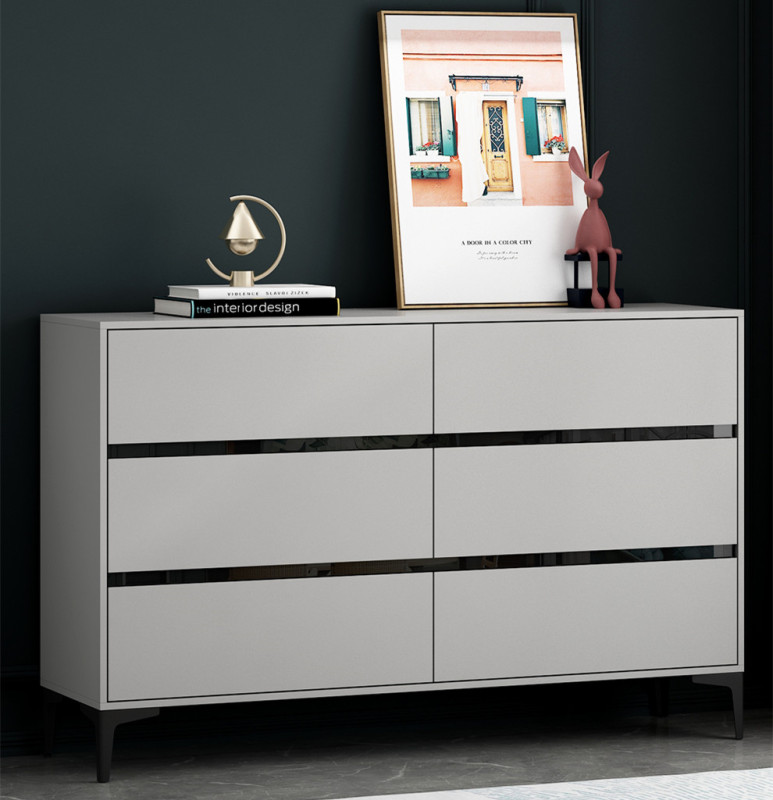 Simple Bedroom Living Room Nordic Gray Storage Cabinet Cabinet Cabinet Six-Bin