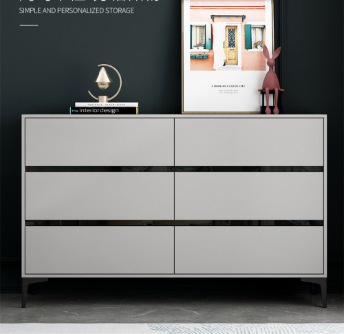 Simple Bedroom Living Room Nordic Gray Storage Cabinet Cabinet Cabinet Six-Bin