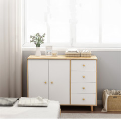 Nordic bedroom cabinet of drawers storage cabinet solid wooden leg storage cabinet simple modern combination storage cabinet