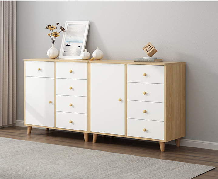 Nordic bedroom cabinet of drawers storage cabinet solid wooden leg storage cabinet simple modern combination storage cabinet