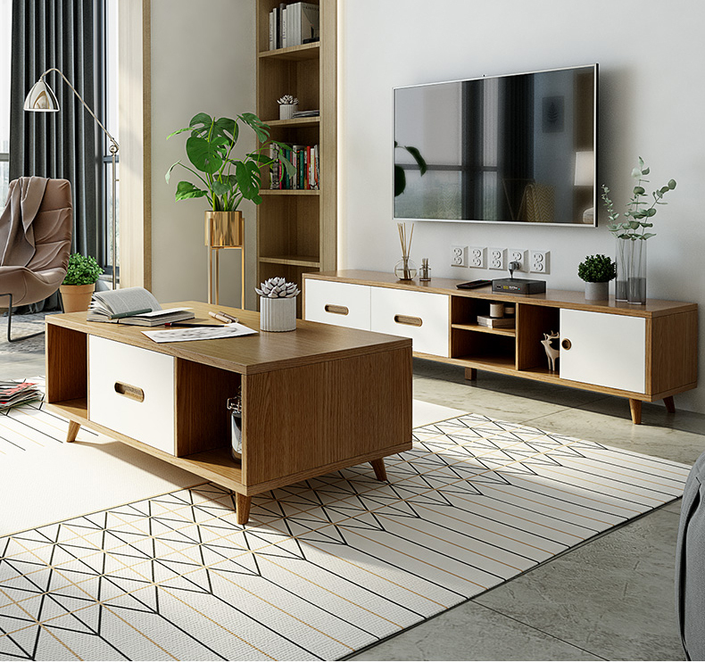 Nordic Simple Telescopic TV Cabinet Living Room Furniture Tea Table TV Cabinet/TV Stand