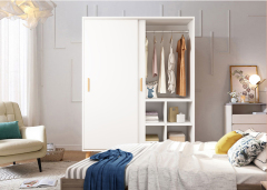 Wardrobe Solid Wood Modern Simple Household Bedroom Sliding Door Wardrobe Simple Hanging Closet