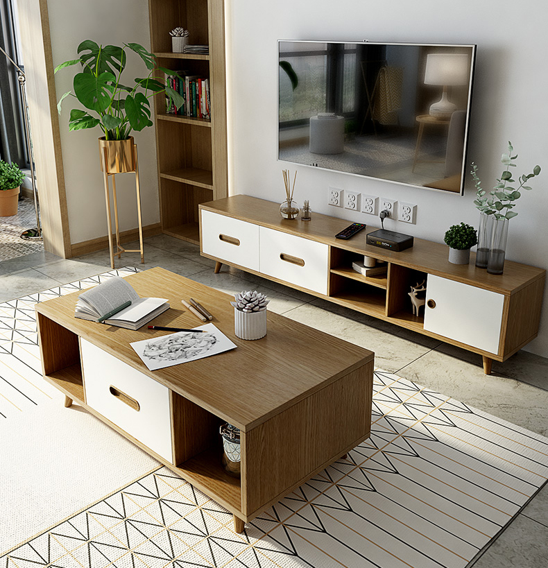 Nordic Simple Telescopic TV Cabinet Living Room Furniture Tea Table TV Cabinet/TV Stand
