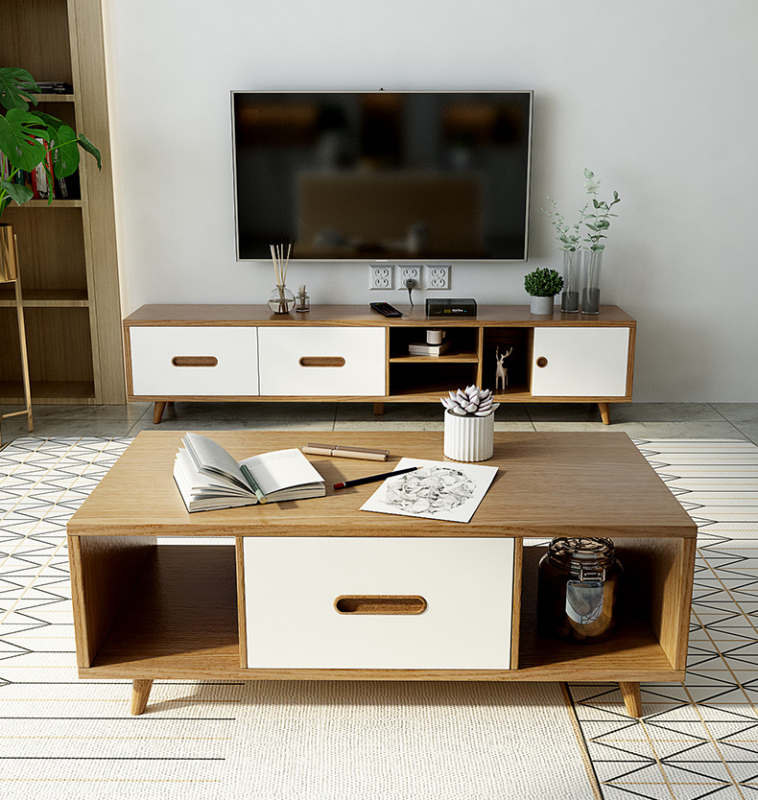 Nordic Simple Telescopic TV Cabinet Living Room Furniture Tea Table TV Cabinet/TV Stand