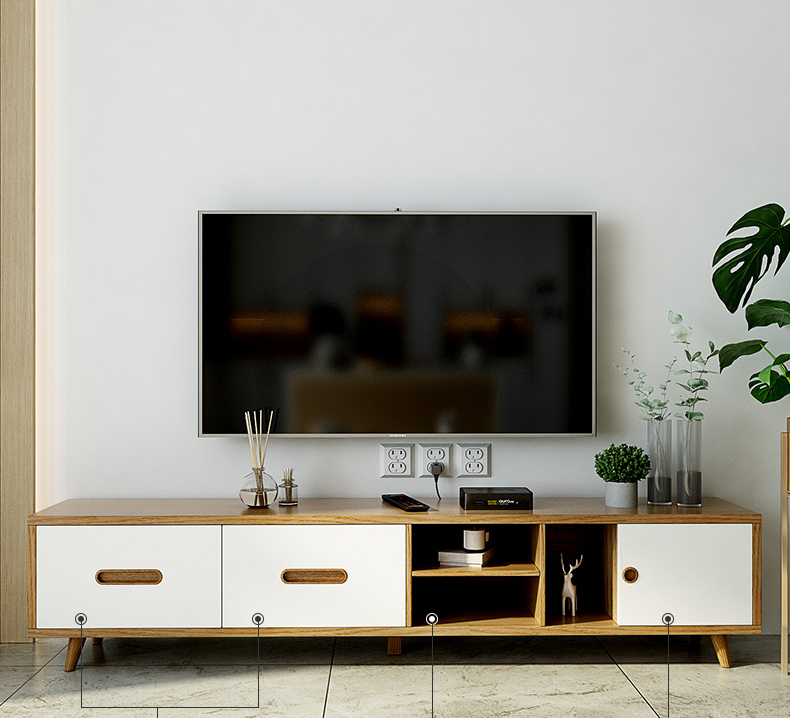 Nordic Simple Telescopic TV Cabinet Living Room Furniture Tea Table TV Cabinet/TV Stand