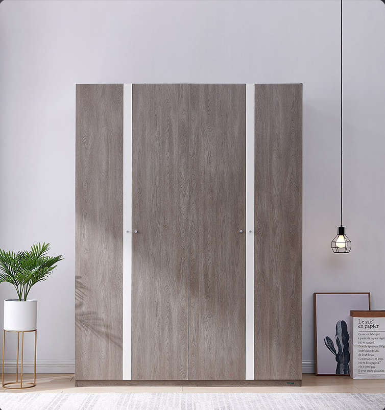 Wardrobe Simple Four Door Five Door Wardrobe Dark Oak Grain Bedroom Furniture Wardrobe