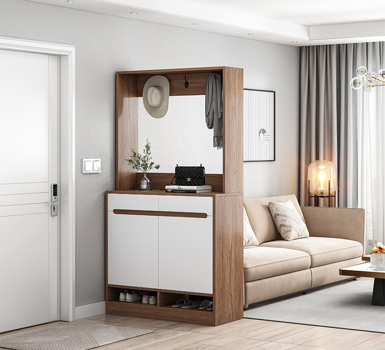 Shoe Cabinet Household Door with Hanger Multi Functional Clothes and Hats Storage Porch Cabinet Shoe Rack