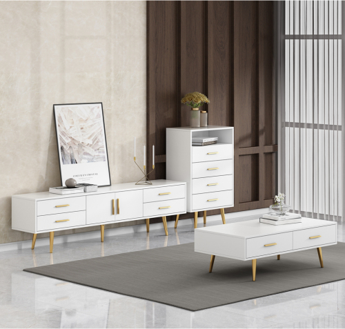 Nordic TV Cabinet Simple Modern Living Room Bedroom White TV Cabinet/TV Stand